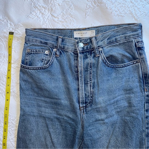 Topshop Iconic Kort Denim Jeans Straight Leg High Rise 28x30 - Picture 3 of 5